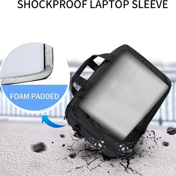 Laptop Briefcase for Women Men Fashion, TSA Friendly Expandable Laptop Bag - Picture 4 of 6